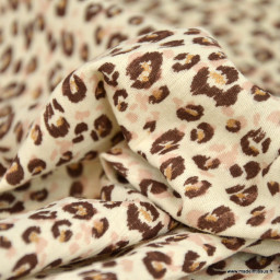 Tissu Double gaze Karli motif léopard doré - oeko tex