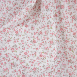 Tissu double gaze de coton Zoélie petites fleurs roses