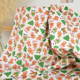 Tissu cretonne coton de Noël Ging motif Pains d'épice de Noël – OEKO TEX
