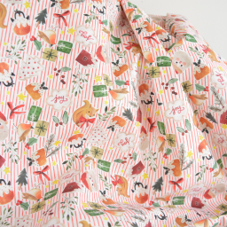 Tissu cretonne coton de Noël Bredle motif animaux et cadeaux de Noël – OEKO TEX