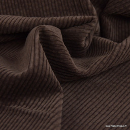 Tissu Velours cotelé coton coloris Chocolat - OEKO TEX