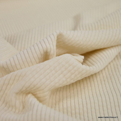 Tissu Velours cotelé coton coloris Ecru - OEKO TEX