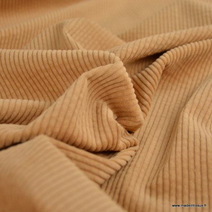 Tissu Velours cotelé coton coloris Camel - OEKO TEX