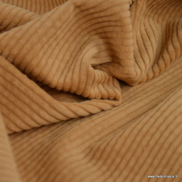 Tissu Velours côtelé coton coloris Camel - OEKO TEX