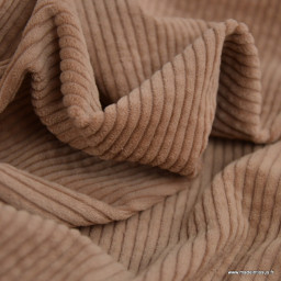 Tissu Velours côtelé coton coloris Caribou - OEKO TEX