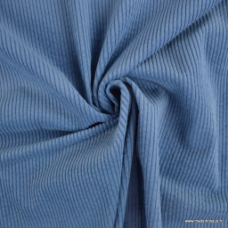 Tissu velours côtelé 500 raies coton bleu denim – OEKO-TEX