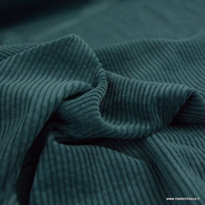 Tissu Velours côtelé coton coloris vert salicorne - OEKO TEX
