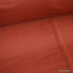 Tissu Velours côtelé coton coloris Fauve terracotta - OEKO TEX