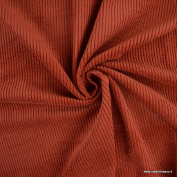 Tissu Velours côtelé coton coloris Fauve terracotta - OEKO TEX