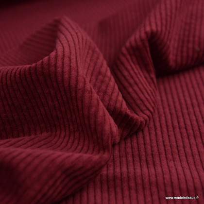Tissu Velours côtelé coton coloris Bordeaux - OEKO TEX