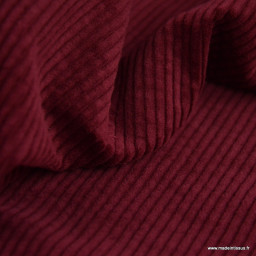 Tissu Velours côtelé coton coloris Bordeaux - OEKO TEX