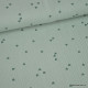 Tissu Double gaze motif coeurs fond vert Nil - OEKO TEX