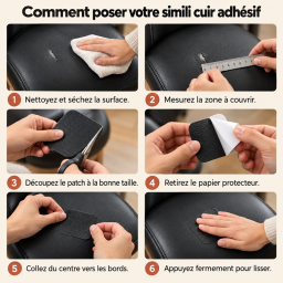 Simili cuir adhésif noir en largeur 140 cm