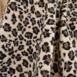 Tissu sherpa motif léopard Brun - OEKO TEX