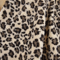 Tissu sherpa motif léopard Brun - OEKO TEX