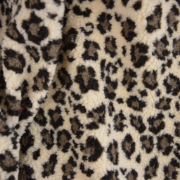 Tissu sherpa motif léopard Brun - OEKO TEX