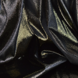 Tissu jersey velours à paillettes dorées fond Noir