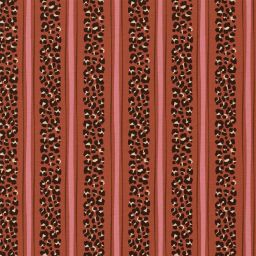 Tissu coton enduit Leoli – Rayures et léopard rose et kaki