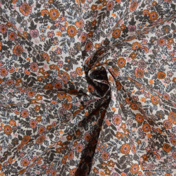 Tissu coton enduit Barbara – Fleurs jaunes et bleues
