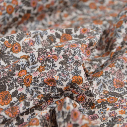 Tissu coton enduit Barbara – Fleurs jaunes et bleues