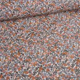 Tissu coton enduit Barbara – Fleurs jaunes et bleues