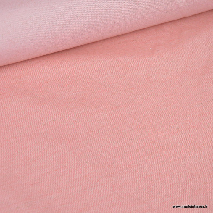 destockage Tissu Sergé lourd coton lin naturel rouge 2.75m
