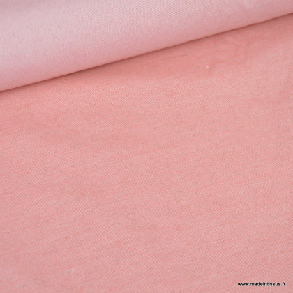destockage Tissu Sergé lourd coton lin naturel rouge 2.75m