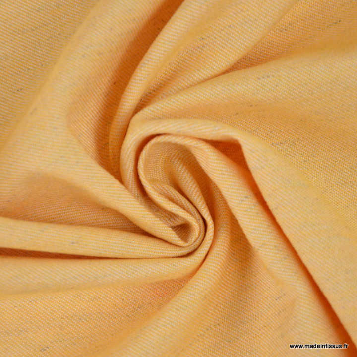 destockage Tissu Sergé lourd coton lin naturel JAUNE 2.25m