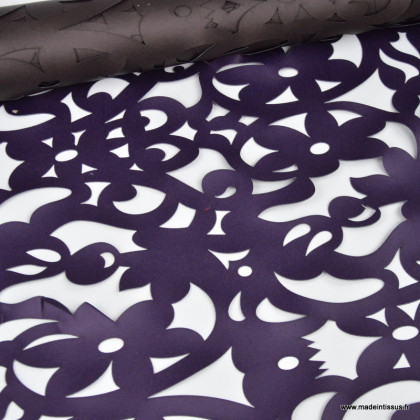 destockage panneau rideau découpe laser bi color violet/chocolat