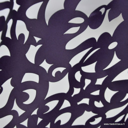 destockage panneau rideau découpe laser bi color violet/chocolat