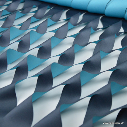 destockage panneau rideau découpe laser bi-color turquoise/anthracite