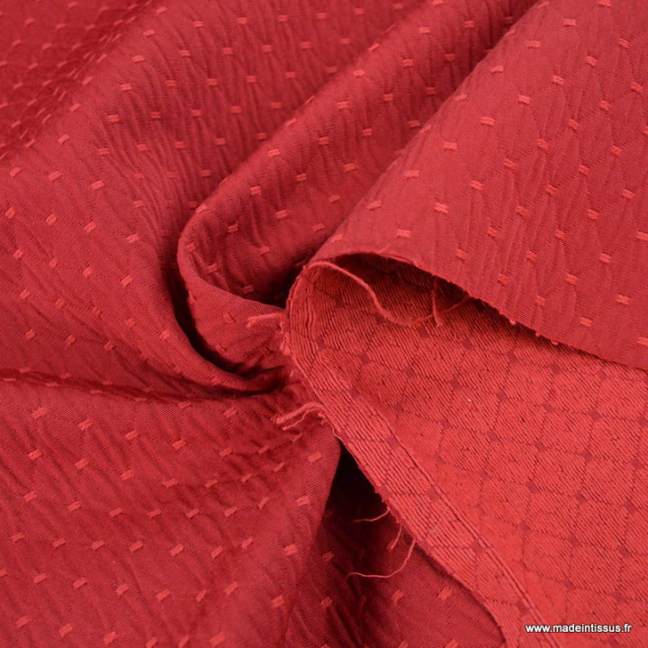 DESTOCKAGE tissu jacquard ameublement rouge 4.75m