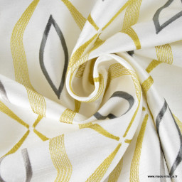 DESTOCKAGE Tissu  ameublement jacquard doré polyester 3m