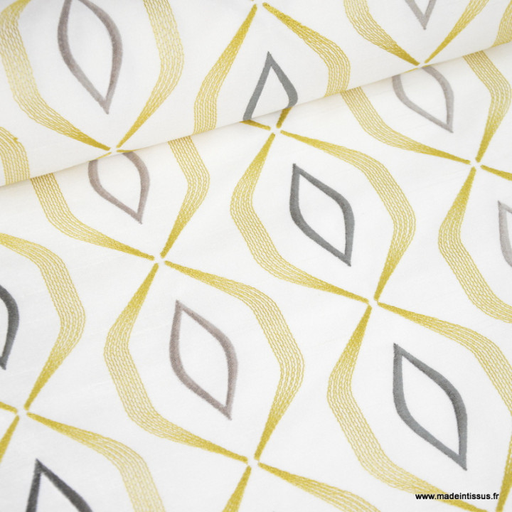 DESTOCKAGE Tissu  ameublement jacquard doré polyester 3m