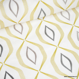 DESTOCKAGE Tissu  ameublement jacquard doré polyester 3m