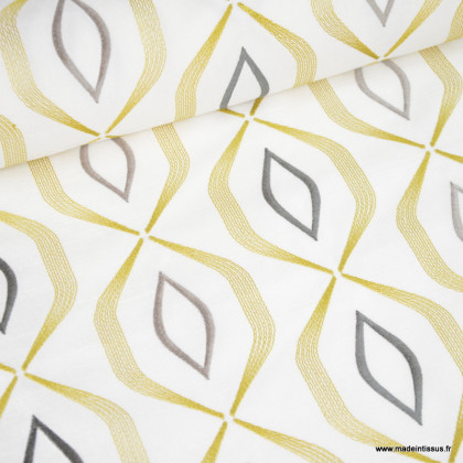 DESTOCKAGE Tissu  ameublement jacquard doré polyester 3m