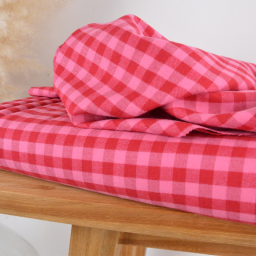 Flanelle douce motif Vichy carreaux - Bonbon et cerise