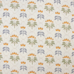 Tissu double gaze de coton Sevigne motif fleurs fond écru