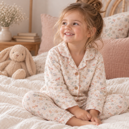 Tissu double gaze de coton Garina motif animaux fond blanc cassé - OEKO TEX