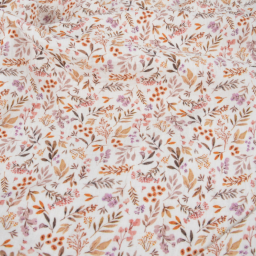 Tissu Double gaze Ivina motif feuillage fond écru - OEKO TEX