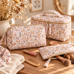 Tissu Double gaze Ivina motif feuillage fond écru - OEKO TEX