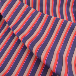 Tissu canva Kudi type bachette motif rayures Violet et rouge - OKEO TEX