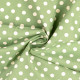 Tissu coton lavé motif Pois - Pomme verte