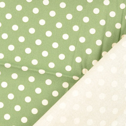 Tissu coton lavé motif Pois - Pomme verte