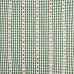Tissu cretonne coton de Noël Epinette motif carreaux verts et sapins - Okeo tex