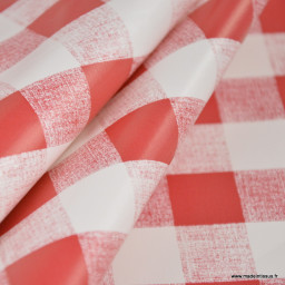 Toile cirée Check à carreaux Vichy - Rouge