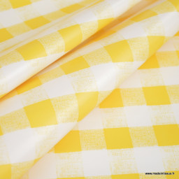 Toile cirée Check à carreaux Vichy - Jaune et blanc