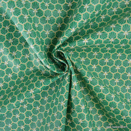 Tissu coton Riad Enduit coloris Vert