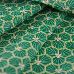 Tissu coton Riad Enduit coloris Vert