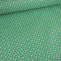 Tissu coton Riad Enduit coloris Vert